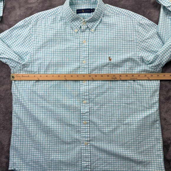 Ralph Lauren Shirt Mens XL Blue White Check Button Down Long Sleeve Flesh Pony - Picture 6 of 11
